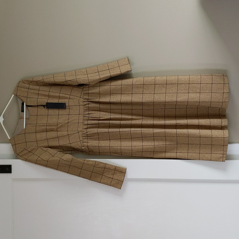 Roolee long sleeved dress, Size S, caramel colored